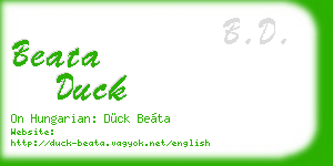 beata duck business card